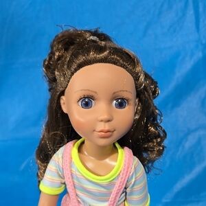 Glitter Girl Brunette with Blue Eyes